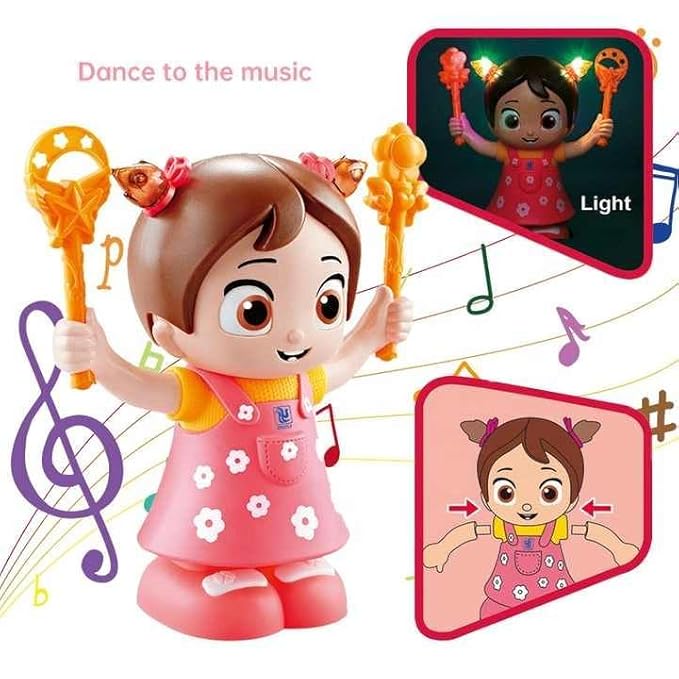 Dancing flip Stunt Doll for Kids,360 Degree Rotation with Music,Light