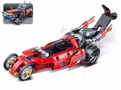 Speed Racer Pullback Building Blocks – Flames Wind-Wheel Go-Kart Toy
