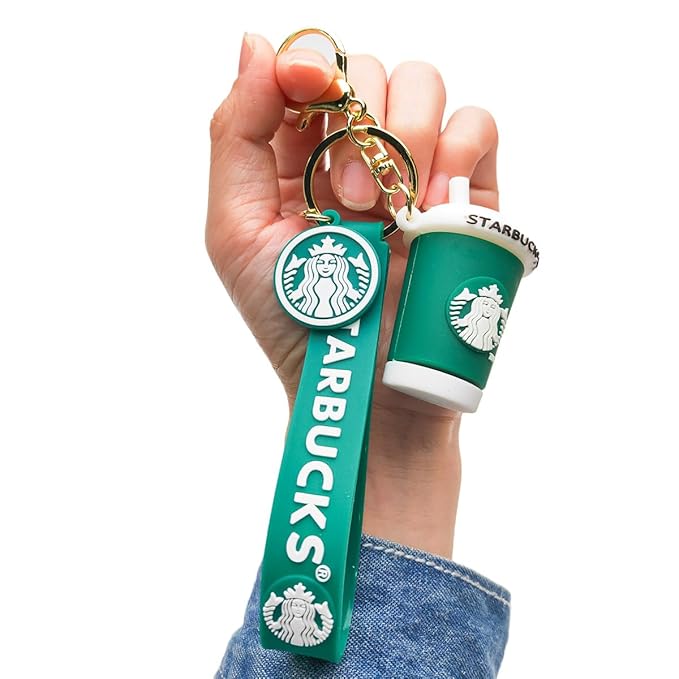 Starbucks Green Key Chain with car key, Home key, School bag, normal bag
