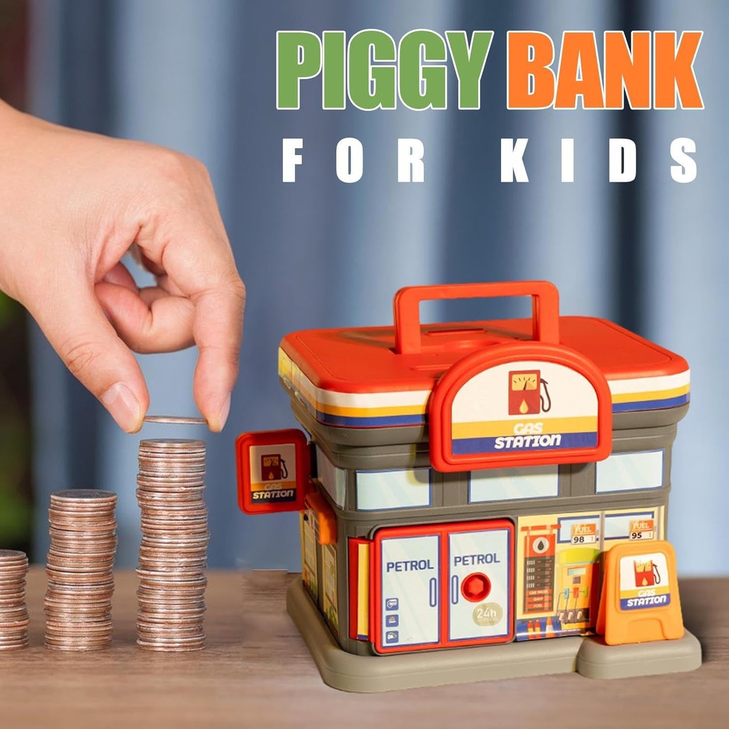 ATM Piggy Bank for Boys Girls, Mini ATM Coin Bank Money Saving Box with Password