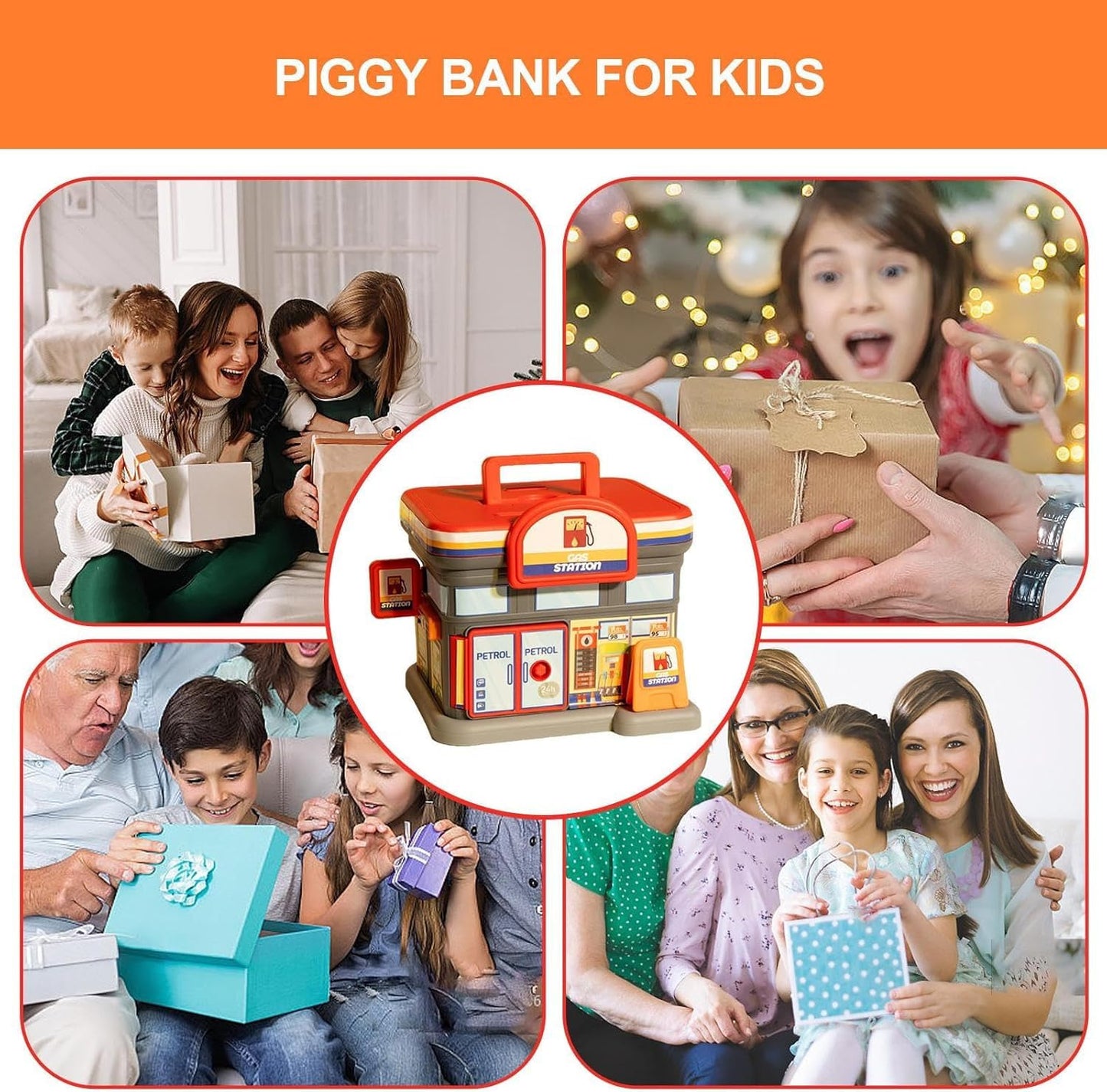 ATM Piggy Bank for Boys Girls, Mini ATM Coin Bank Money Saving Box with Password