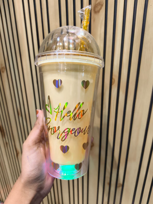 Hello Gorgeous Yellow Sipper With Light