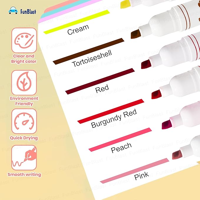 Heart Beam Highlighters Set of 6 Colours