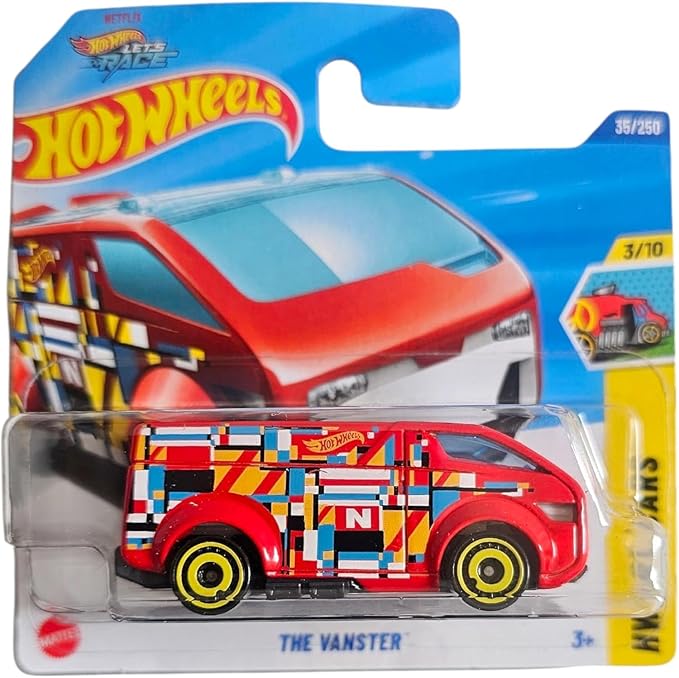 Hot Wheels The Vanster, Die-Cast Model Car, Red with Geometric Pattern, 3/10