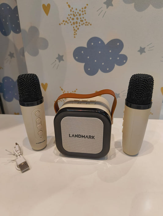 Mini Wireless Karaoke Speaker with 2 Mic (Pack of 1)