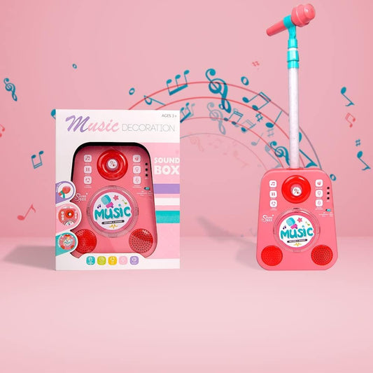 Kids Karaoke Machine with 2 Microphones and Adjustable Stand, Music Sing Along with Flashing Stage Lights, Portable Children Karaoke Speaker Voice Changer Toys for 3-10 Years Old Birthday Gift