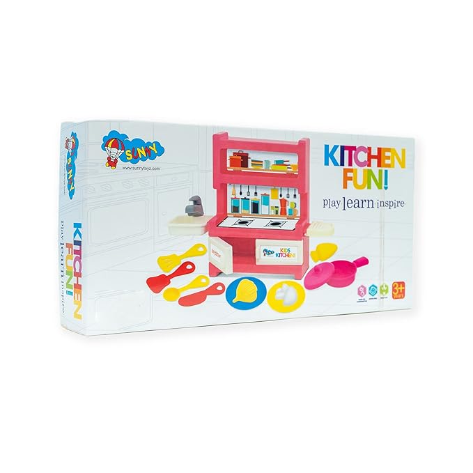 13 Pieces Kitchen Fun Plastic Set | A Perfect Role Play Kitchen Set Toys for Girls Kids (Assorted Colours)