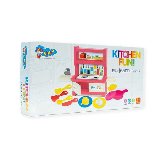 13 Pieces Kitchen Fun Plastic Set | A Perfect Role Play Kitchen Set Toys for Girls Kids (Assorted Colours)