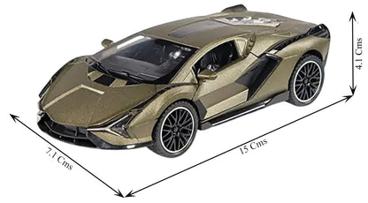 1:32 Scale Die-Cast Metal Lamborghiini Sian Car with Openable Doors,Pull Back Action,Blinking Lights【Pack of 1}