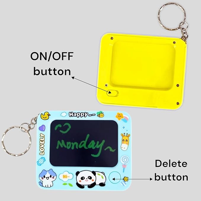 Cartoon Cute LCD Tab with Keychain. (Assorted)