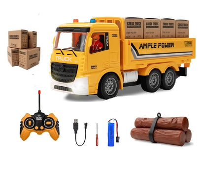 Rechargeable Remote Control 2 in 1 RC Cargo Truck (Yellow)