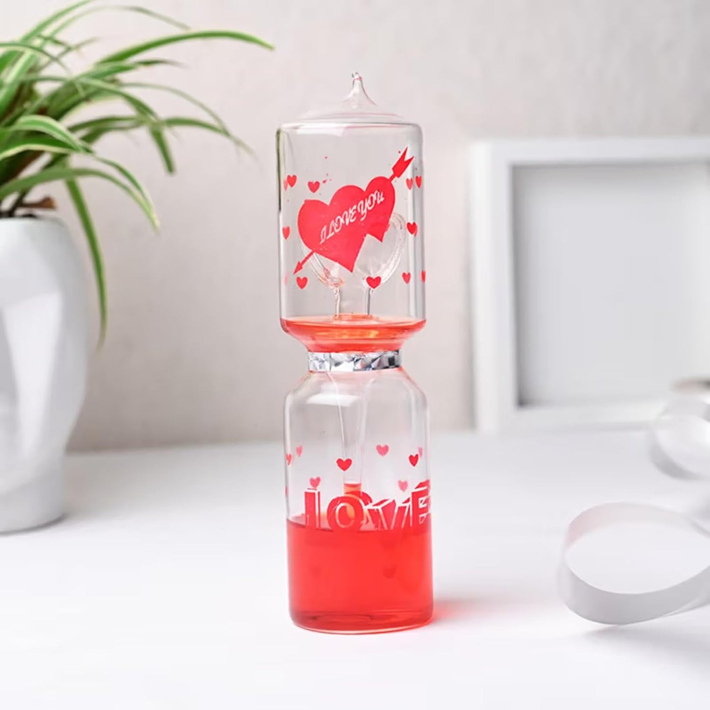 Red Heart Glass Love Meter – Valentine’s Gift & Decor Piece