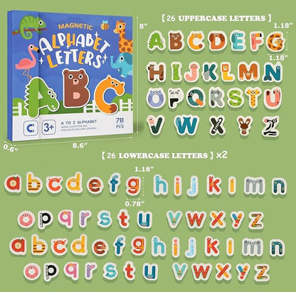 78 Pieces Magnetic Alphabet Letters for Kids