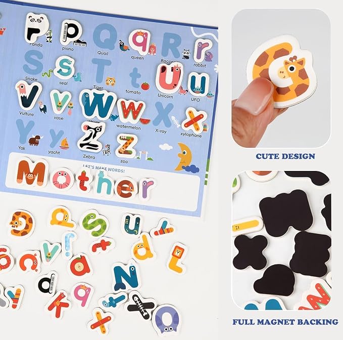 78 Pieces Magnetic Alphabet Letters for Kids
