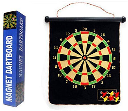 Two-Sided Magnetic Dart Board – Velvet & Steel Surfaces with 4 Darts