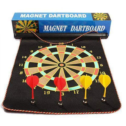 Two-Sided Magnetic Dart Board – Velvet & Steel Surfaces with 4 Darts