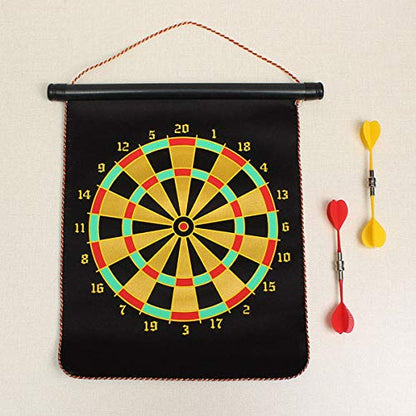 Two-Sided Magnetic Dart Board – Velvet & Steel Surfaces with 4 Darts