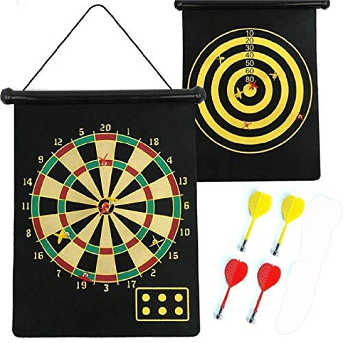 Two-Sided Magnetic Dart Board – Velvet & Steel Surfaces with 4 Darts