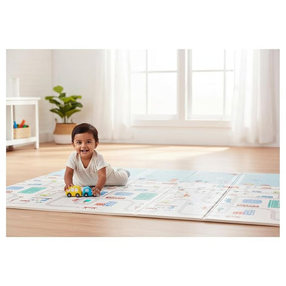 Reversible Baby Play Mat & Crawling Foldable Foam Mat (6.5x5 ft, 0.9cm Thickness)
