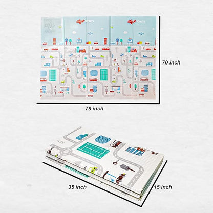 Reversible Baby Play Mat & Crawling Foldable Foam Mat (6.5x5 ft, 0.9cm Thickness)