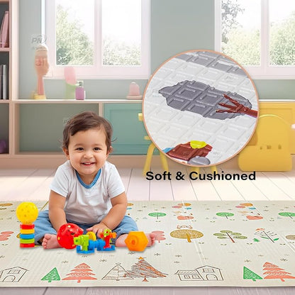 Reversible Baby Play Mat & Crawling Foldable Foam Mat (6.5x5 ft, 0.9cm Thickness)