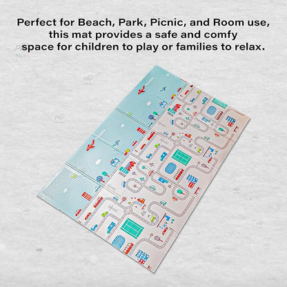 Reversible Baby Play Mat & Crawling Foldable Foam Mat (6.5x5 ft, 0.9cm Thickness)