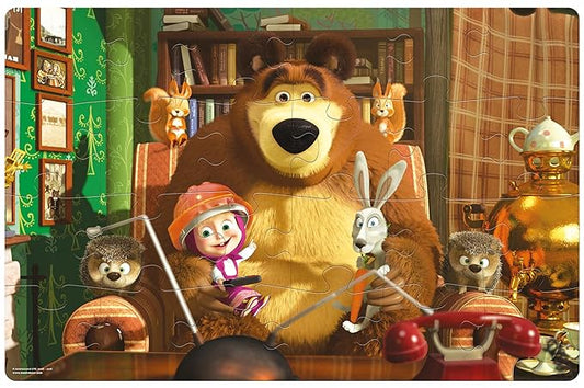 Masha and The Bear Wildlife Giant Floor Jigsaw Puzzle (24 Pieces) for Kids