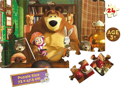 Masha and The Bear Wildlife Giant Floor Jigsaw Puzzle (24 Pieces) for Kids