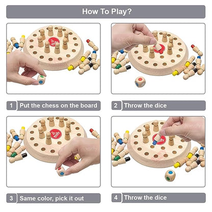 Wooden Memory Chess Colour Matching Game
