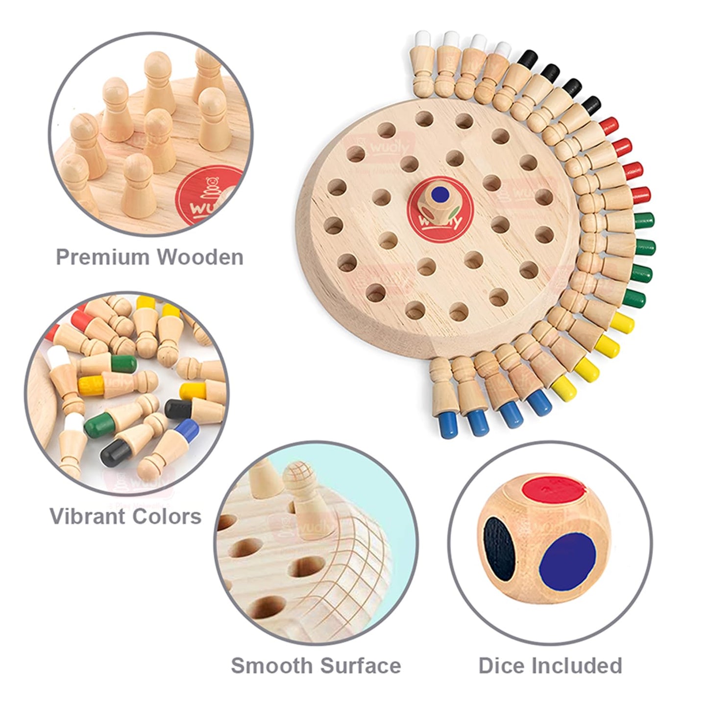 Wooden Memory Chess Colour Matching Game