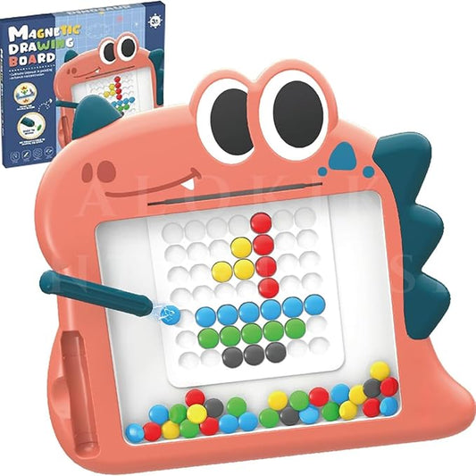 Dinosaur Magnetic Drawing Board for Toddlers, Magnetic Dot Art Game. (Assorted Colours)