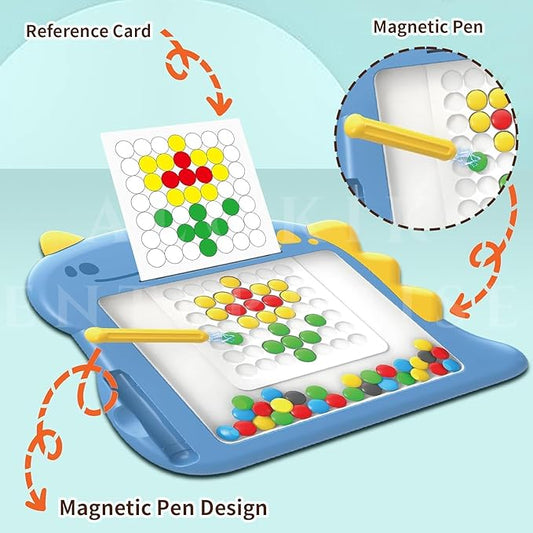 Dinosaur Magnetic Drawing Board for Toddlers, Magnetic Dot Art Game. (Assorted Colours)