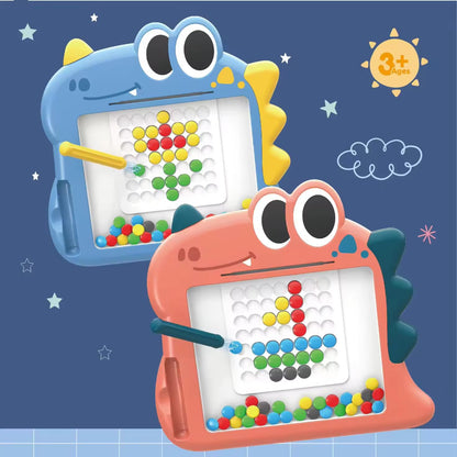 Dinosaur Magnetic Drawing Board for Toddlers, Magnetic Dot Art Game. (Assorted Colours)