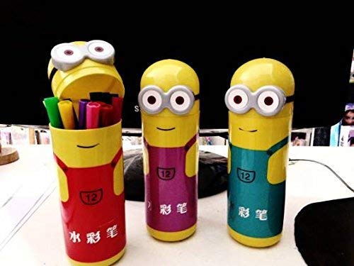 Minions Cartoon Character Sketch Pens Box, 12 Colored Pens for Kids