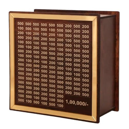 Wooden Piggy Bank – Carved Coin Box for Kids & Adults with Number Lock