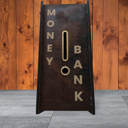 Wooden Piggy Bank – Carved Coin Box for Kids & Adults with Number Lock