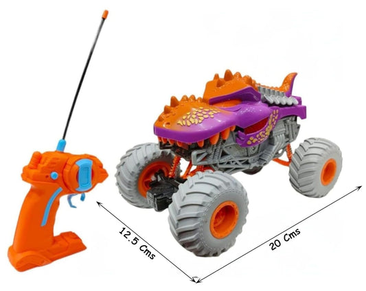 1:24 Scale R/C Rechargeable Bouncing Monster Truck with Lights for Kids【Pack of 1】【Multi-Colored】