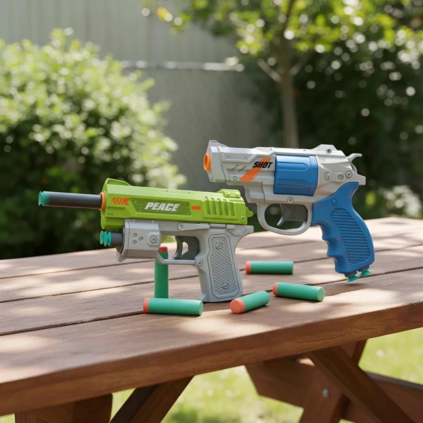 Toy Gun Set for Kids – Dual Manual Dart Shooting Pistol Toy with Soft EVA Foam Bullets
