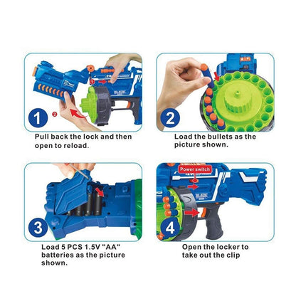 Blaze Storm Manual Soft Bullet Shooting Gun Toy with 40 Pcs Soft Foam Bullets and Suction Darts for Kids