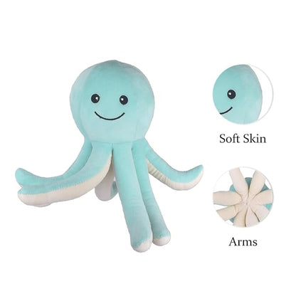 Plush Mint Green Octopus Soft Toy, 30 cm