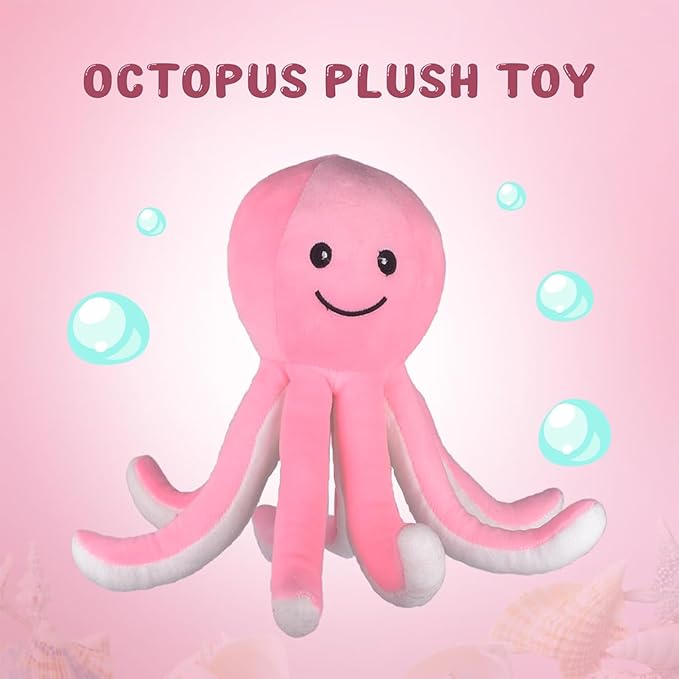 Plush Pink Octopus Soft Toy, 30 cm