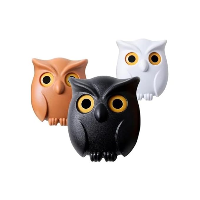 Owl Shaped Magnetic Wall Key Holder, Automatic Open Close Eyes, Creative Key Hanger Holder