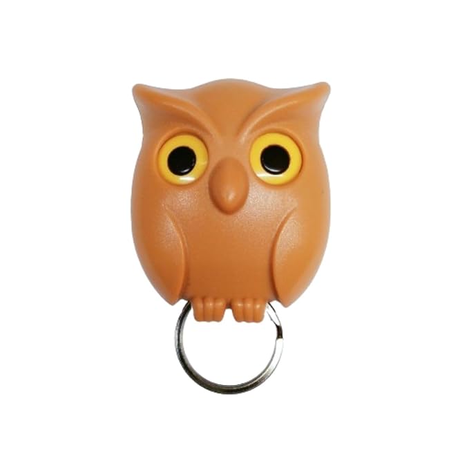 Owl Shaped Magnetic Wall Key Holder, Automatic Open Close Eyes, Creative Key Hanger Holder