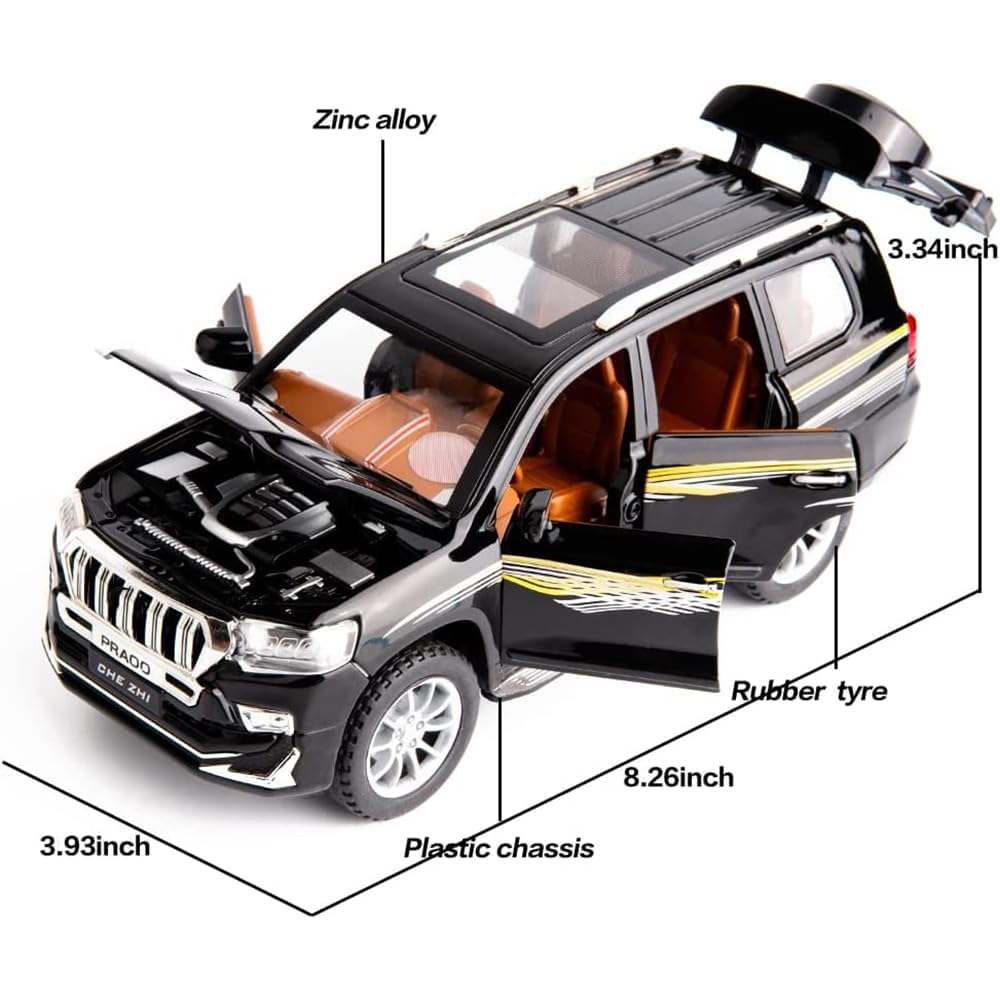 1:24 Prado Diecast Metal Pullback Toy car (White)