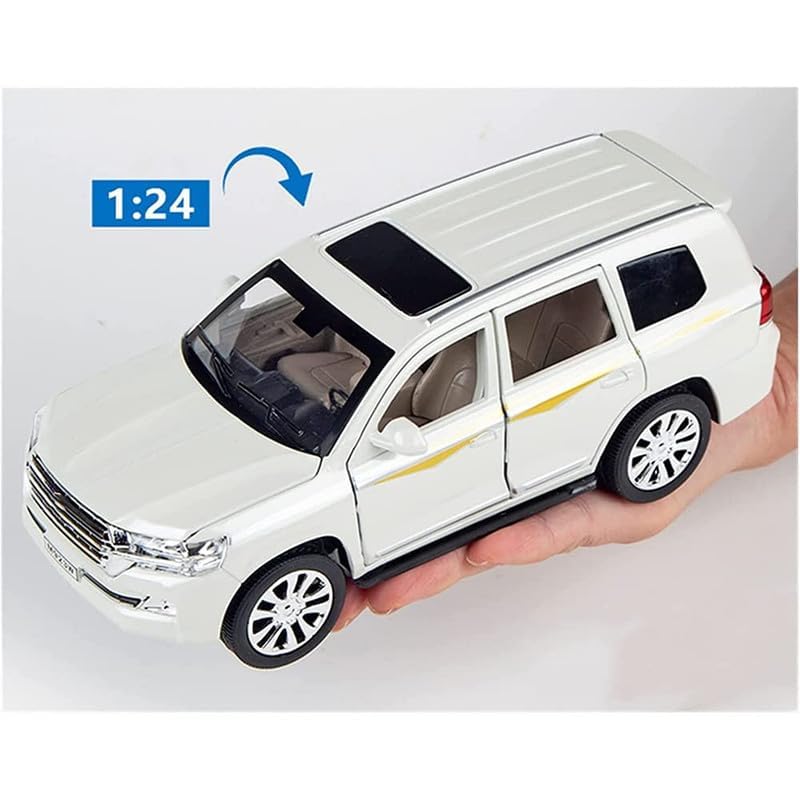 1:24 Prado Diecast Metal Pullback Toy car (White)