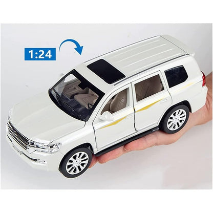 1:24 Prado Diecast Metal Pullback Toy car (White)