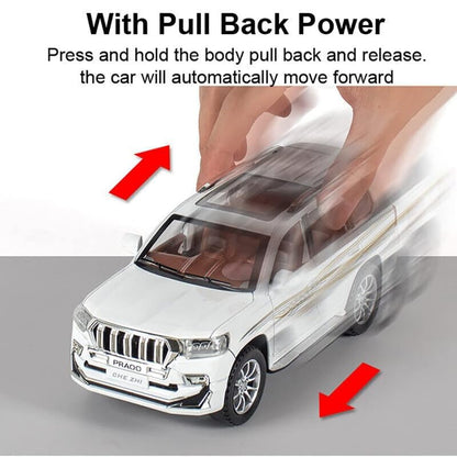 1:24 Prado Diecast Metal Pullback Toy car (White)