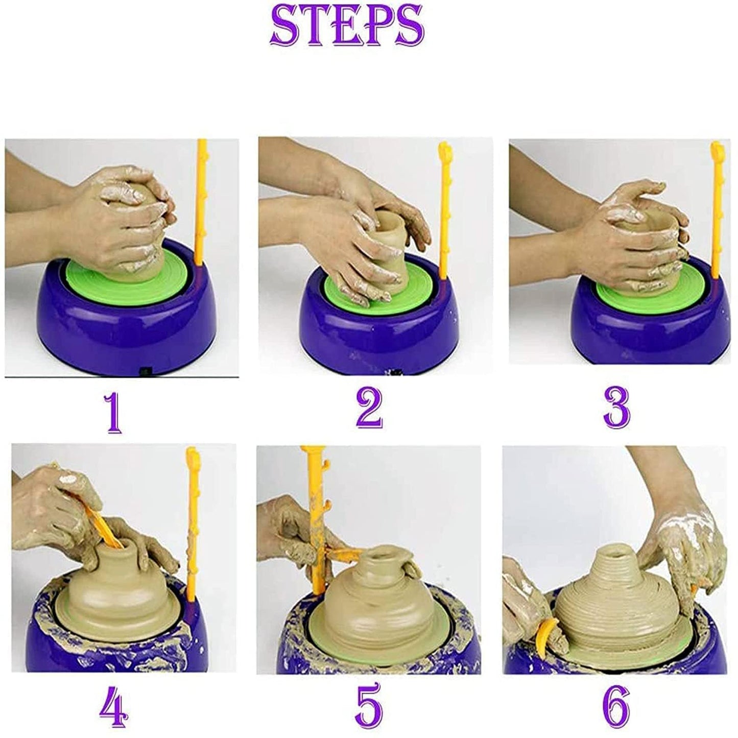 Kids Pottery Wheel Kit - Battery Operated Pottery Wheel & Painting Kit