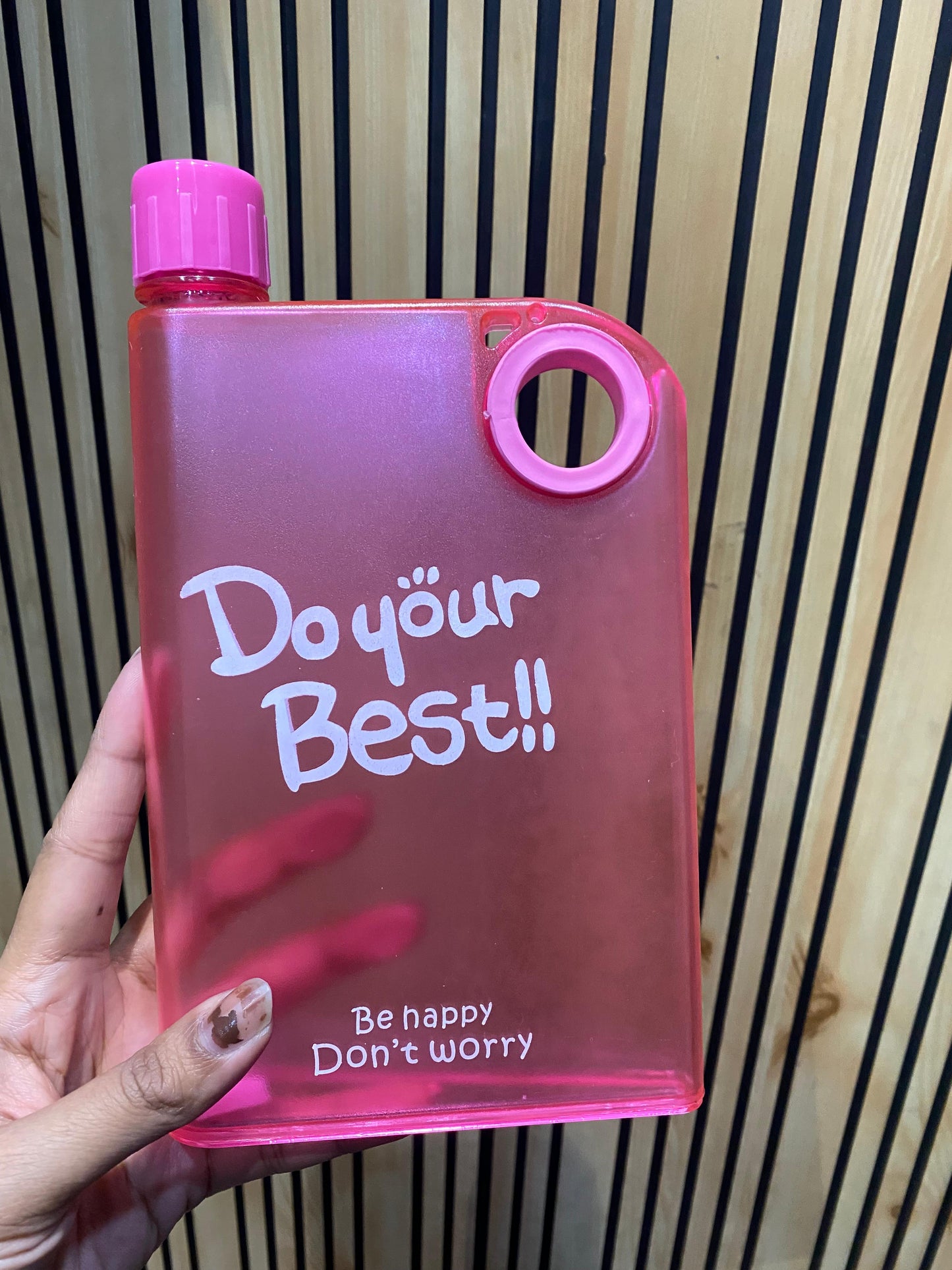 Plastic Notebook Slim Flat Water Bottle (380 ML)