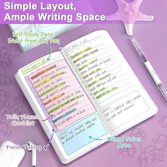 Glitter Gradient To-Do Notepad And Checklist Diary (Canvallaria Flower) (Purple)